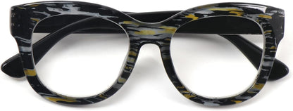 Oversized Retro Reading Glasses handmade Ladies Colourful Spring Hinges 59 x 53mm Large Frame DX99