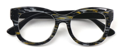 Oversized Retro Reading Glasses handmade Ladies Colourful Spring Hinges 59 x 53mm Large Frame DX99