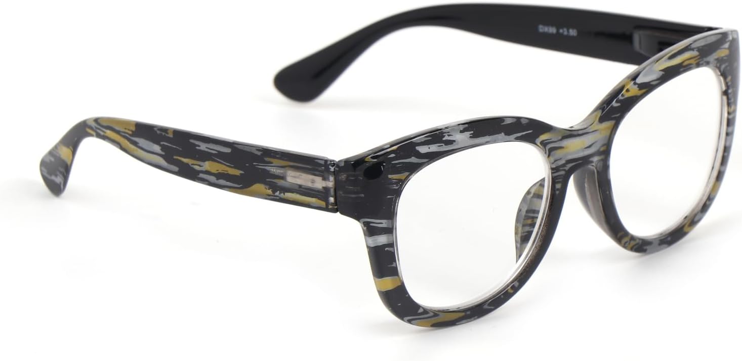 Oversized Retro Reading Glasses handmade Ladies Colourful Spring Hinges 59 x 53mm Large Frame DX99