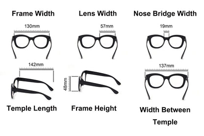 Oval Stylish Broad Framed Retro Reading Glasses Mens Womans Spring Hinges 2534