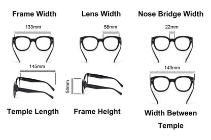 Stylish Oversized Retro Anti Blue Light Reading Glasses Unisex Metal Hinges 5037