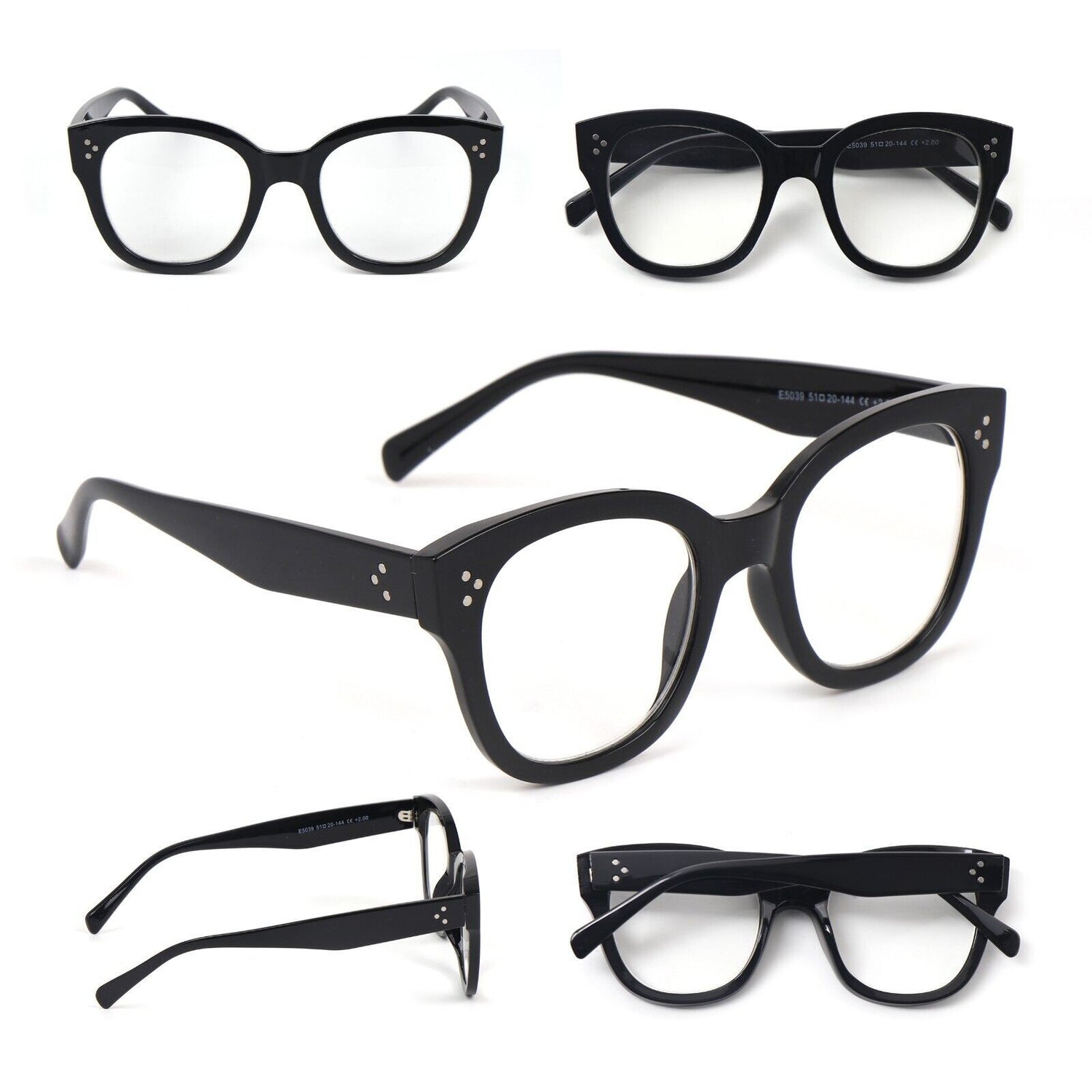 Stylish Oversized Retro Anti Blue Light Reading Glasses Unisex Metal Hinges 5037