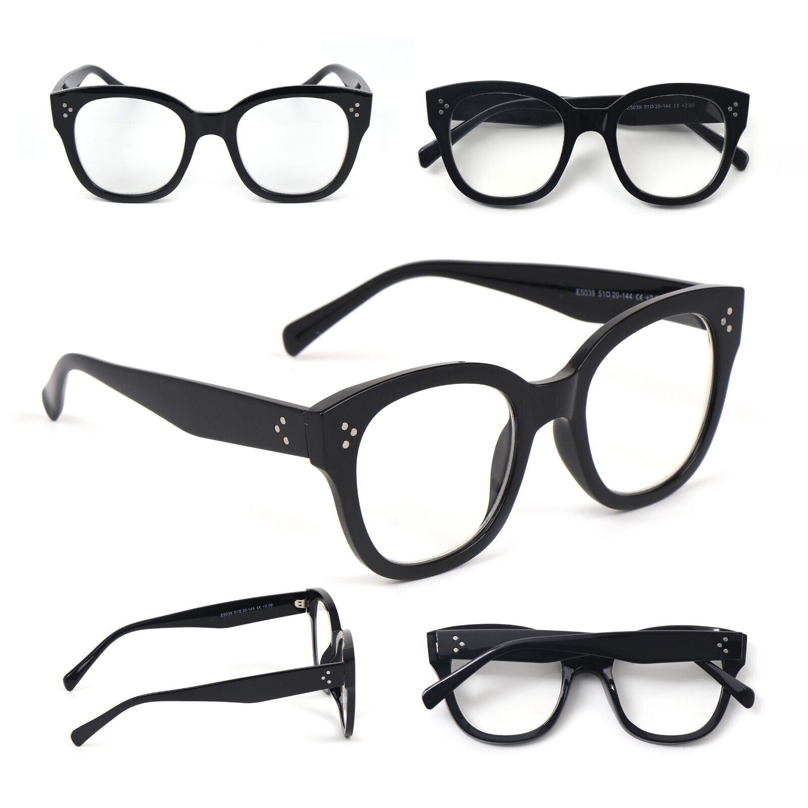 Stylish Oversized Retro Anti Blue Light Reading Glasses Unisex Metal Hinges 5037