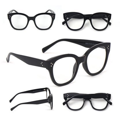 Stylish Oversized Retro Anti Blue Light Reading Glasses Unisex Metal Hinges 5037