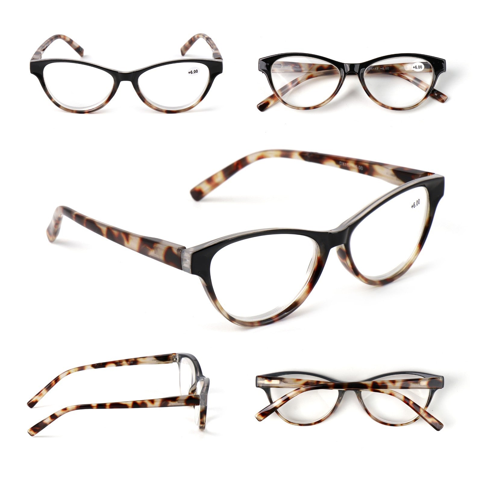 Very High Power Cat Eye Retro Reading Glasses +4.5+5.0+5.5+6.0+6.5+7.0 DX117