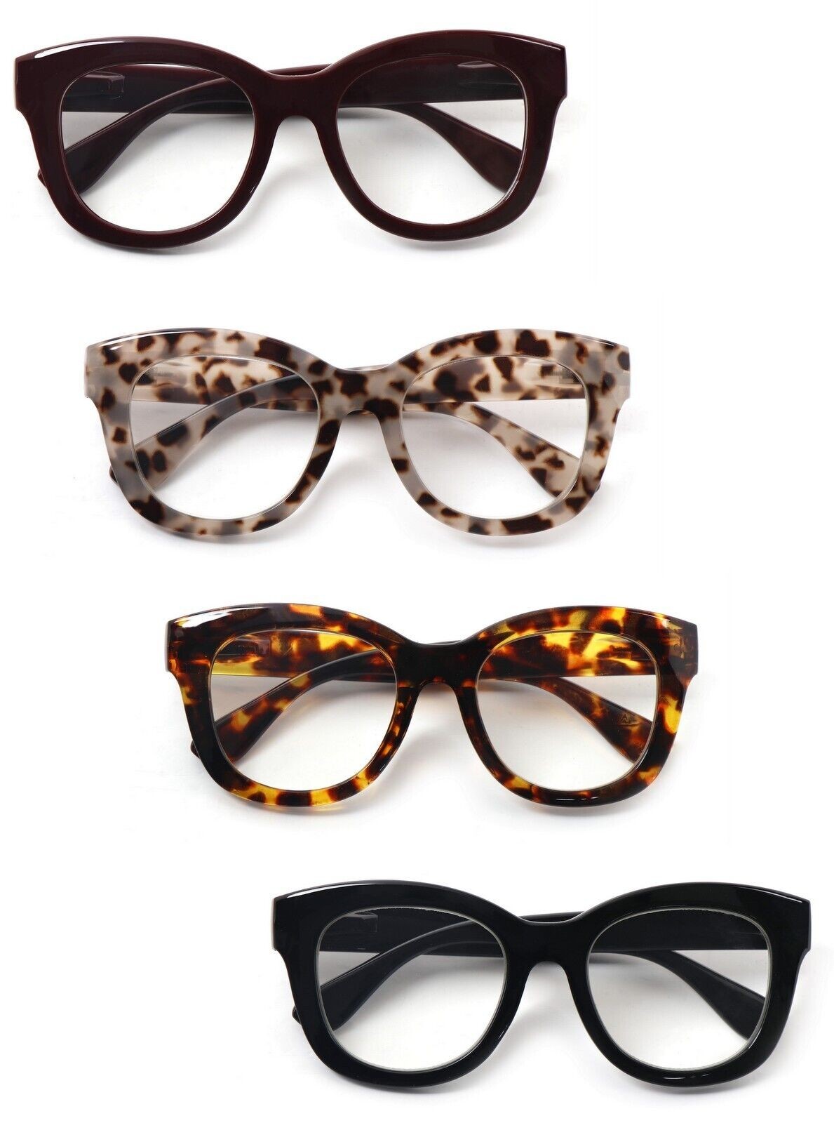 Oval Stylish Broad Framed Retro Reading Glasses Mens Womans Spring Hinges 2534