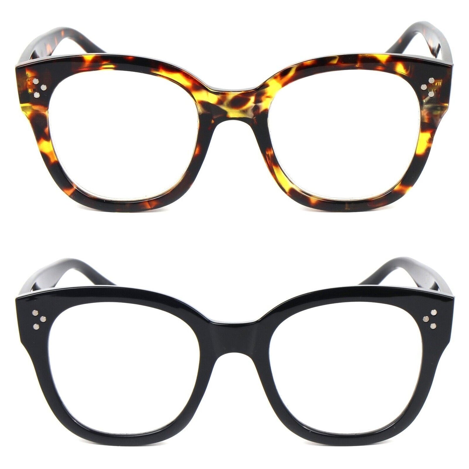 Stylish Oversized Retro Anti Blue Light Reading Glasses Unisex Metal Hinges 5037