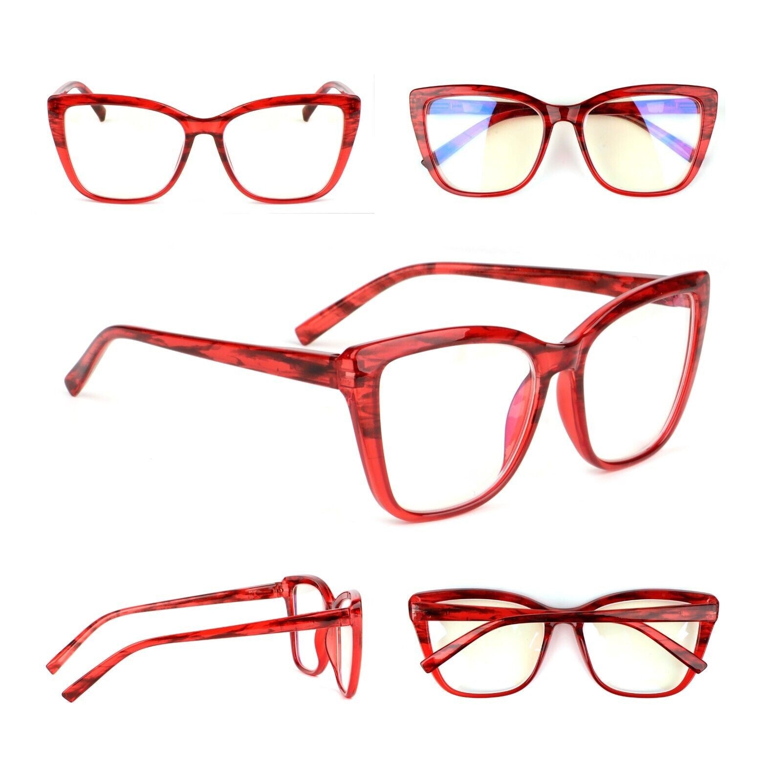 Cat Eye Funky Oversized Reading Glasses Woman with Spring Hinges 16 Colours DX88