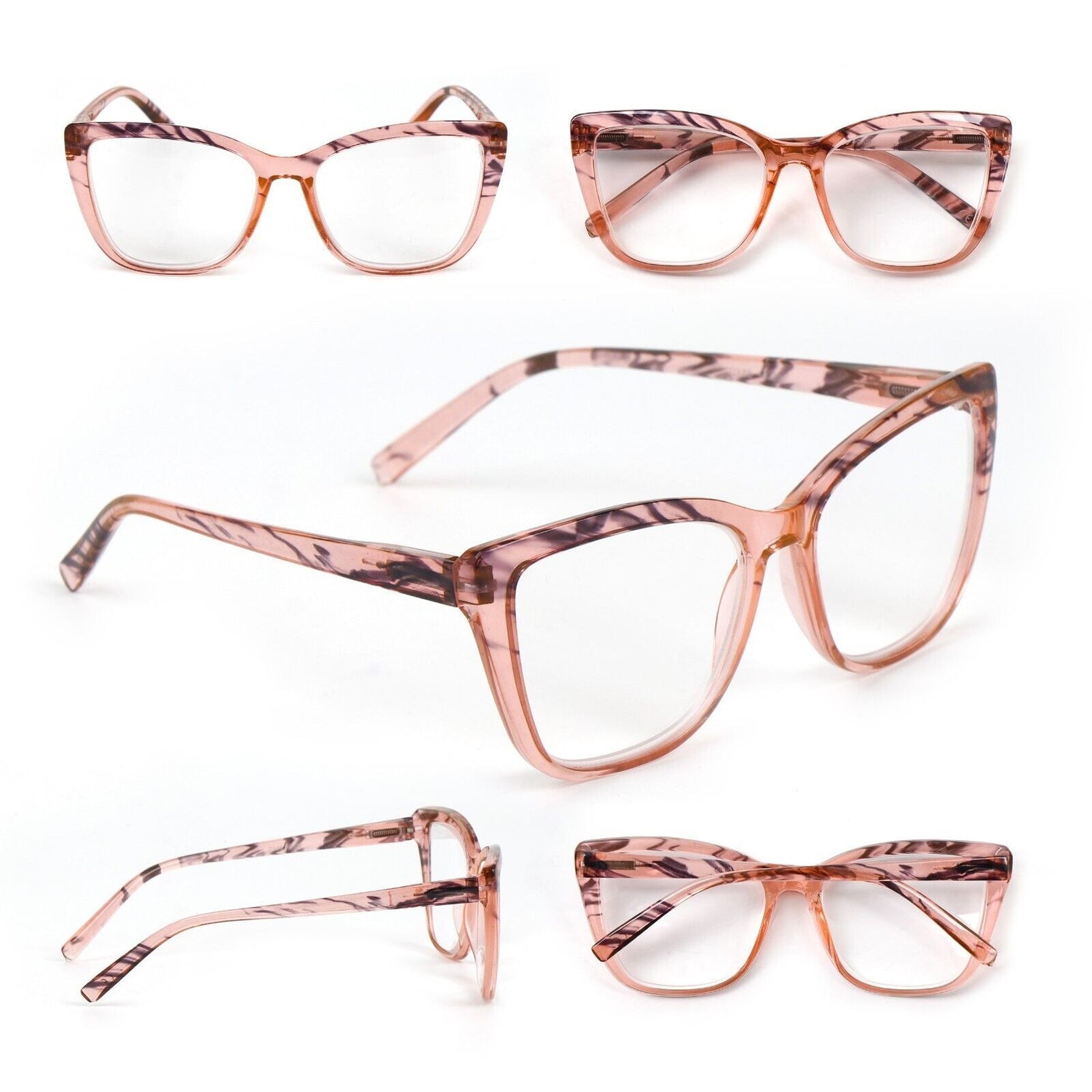 Cat Eye Funky Oversized Reading Glasses Woman with Spring Hinges 16 Colours DX88