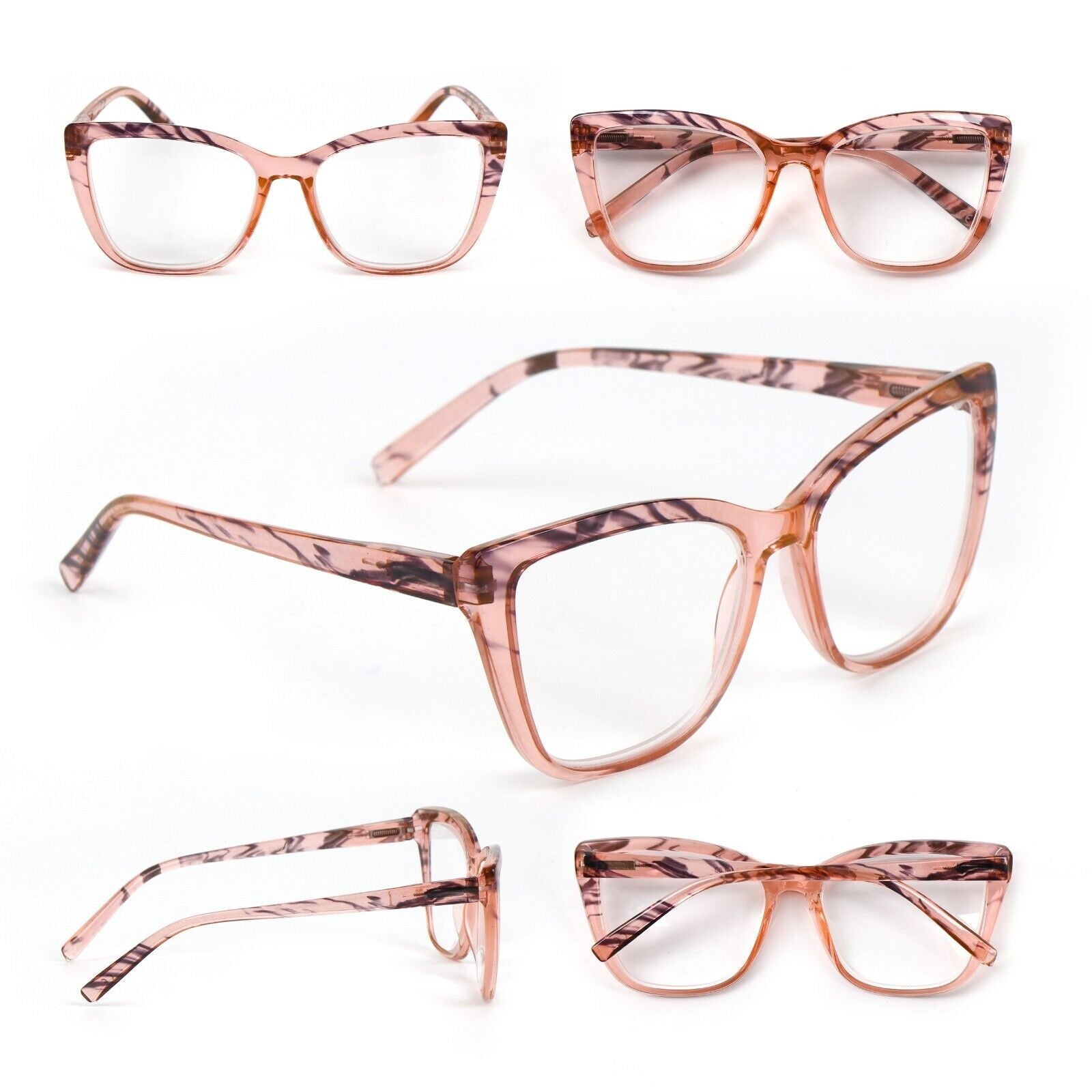 Cat Eye Funky Oversized Reading Glasses Woman with Spring Hinges 16 Colours DX88