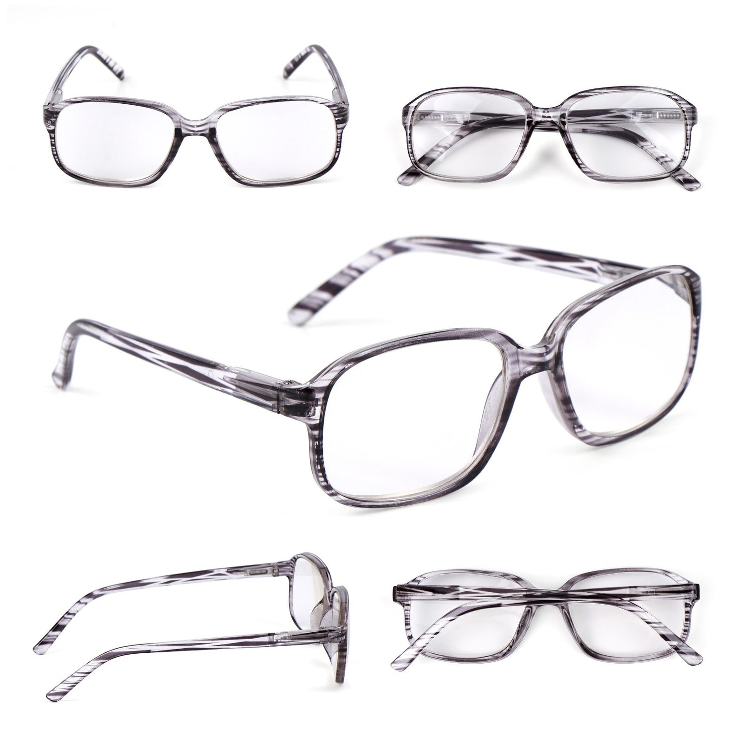 High Strength High Power Grey Reading Glasses Unisex +4.5 +5.0 +5.5 +6.0 C868