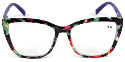 Cat Eye Funky Oversized Reading Glasses Woman with Spring Hinges 16 Colours DX88