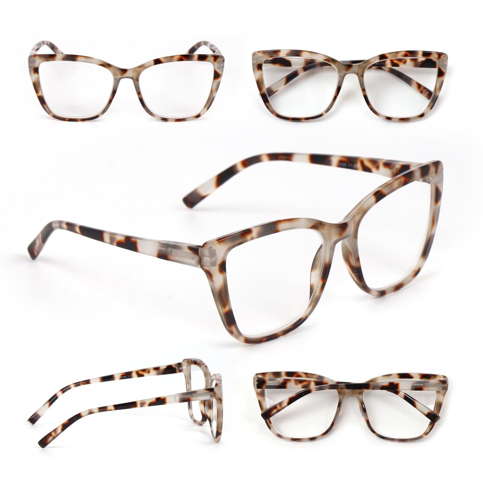 Cat Eye Funky Oversized Reading Glasses Woman with Spring Hinges 16 Colours DX88