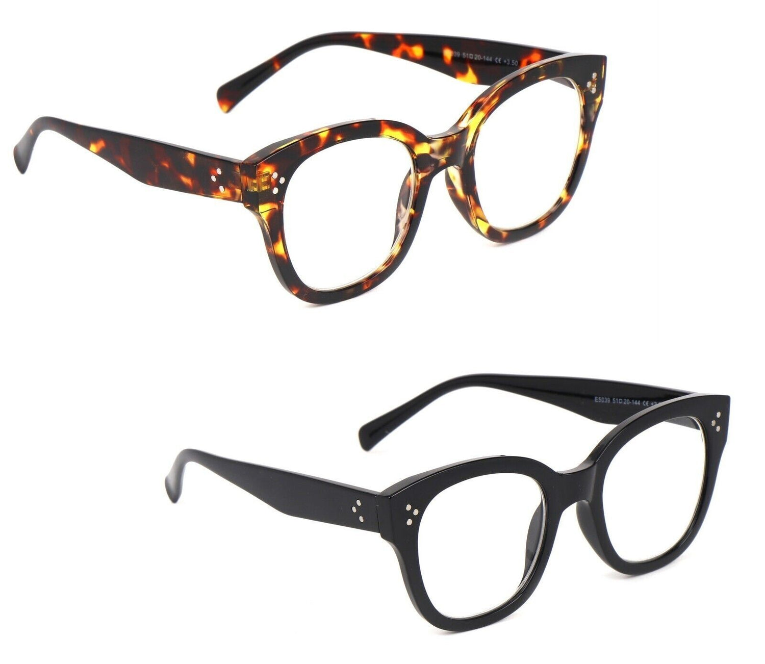 Stylish Oversized Retro Anti Blue Light Reading Glasses Unisex Metal Hinges 5037
