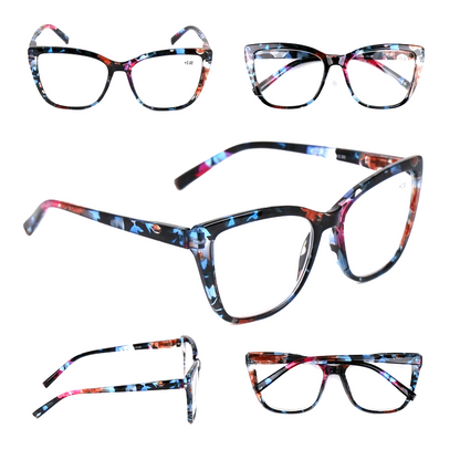 Cat Eye Funky Oversized Reading Glasses Woman with Spring Hinges 16 Colours DX88