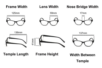 Very High Power Cat Eye Retro Reading Glasses +4.5+5.0+5.5+6.0+6.5+7.0 DX117