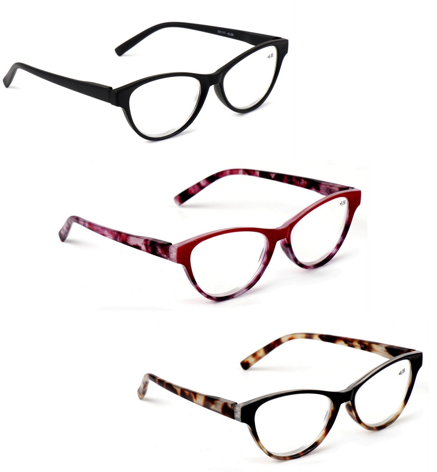Very High Power Cat Eye Retro Reading Glasses +4.5+5.0+5.5+6.0+6.5+7.0 DX117