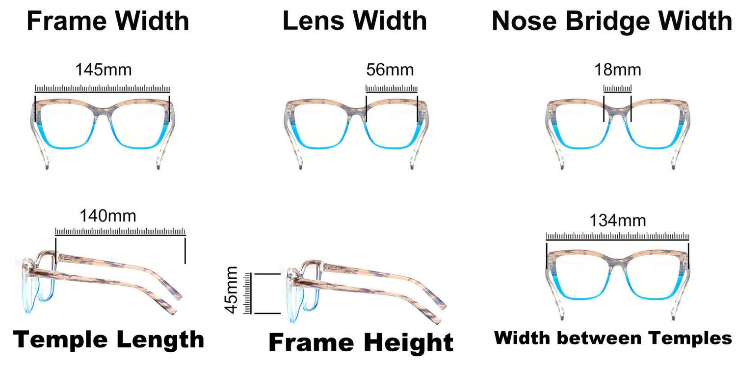 Cat Eye Funky Oversized Reading Glasses Woman with Spring Hinges 16 Colours DX88
