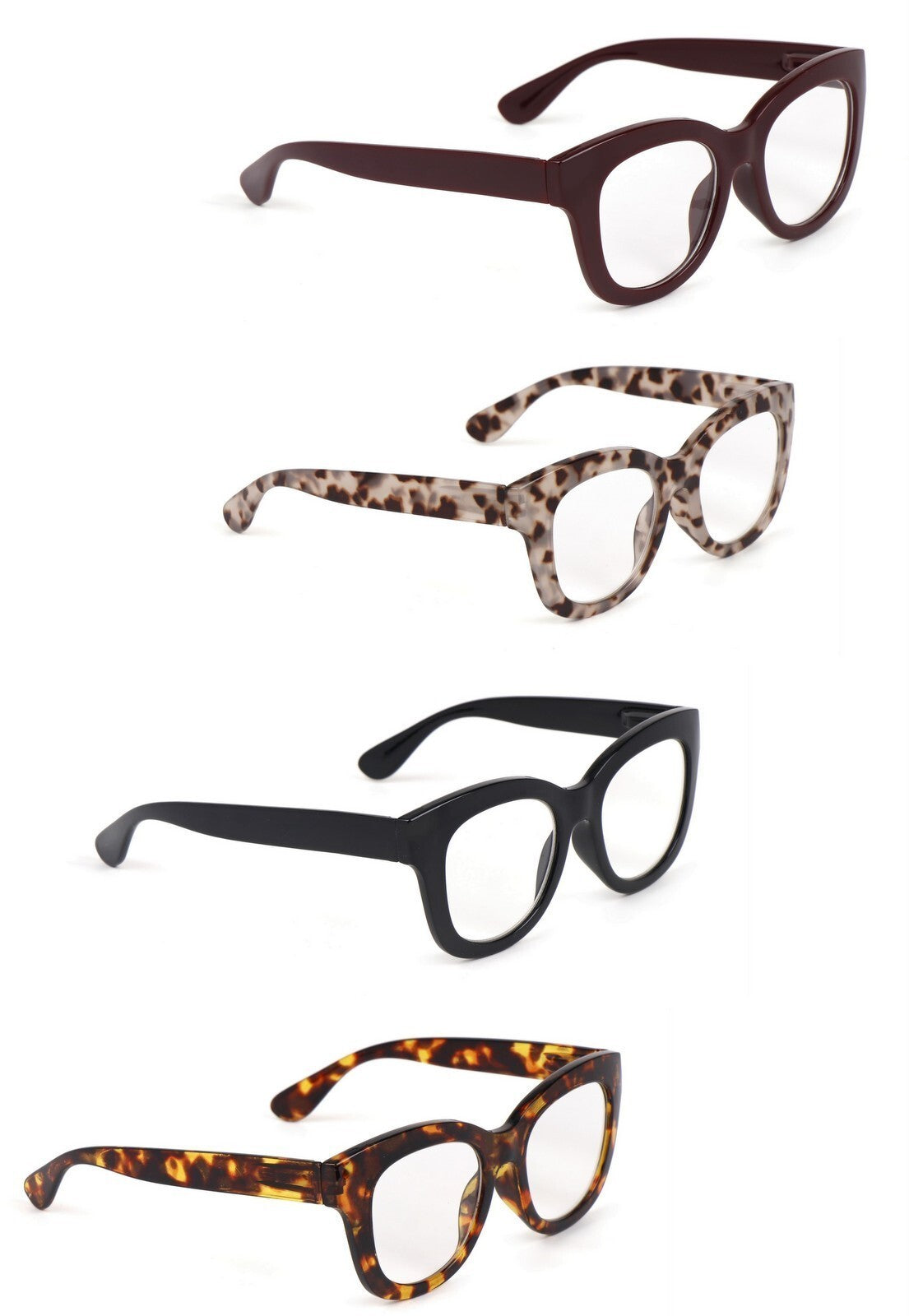 Oval Stylish Broad Framed Retro Reading Glasses Mens Womans Spring Hinges 2534