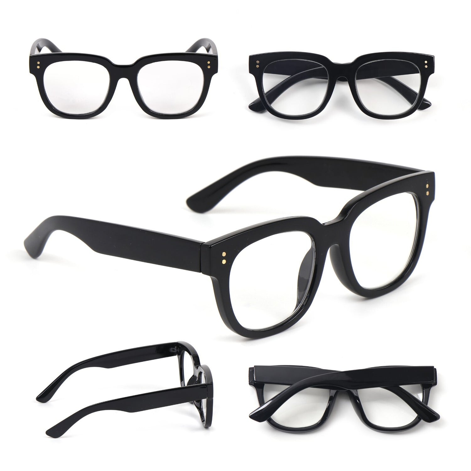 Fashion Oval Reading Glasses Anti Blue Light Retro Unisex Metal Hinges 2128