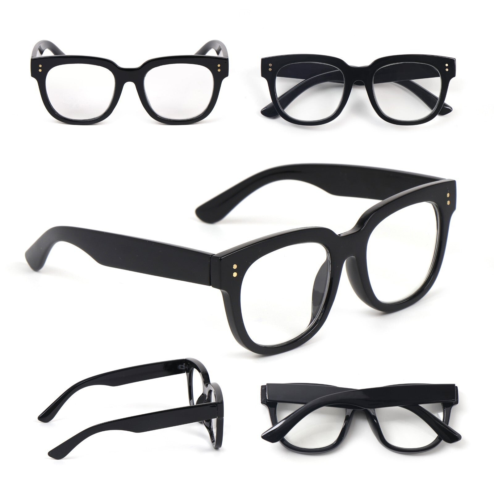 Fashion Oval Reading Glasses Anti Blue Light Retro Unisex Metal Hinges 2128