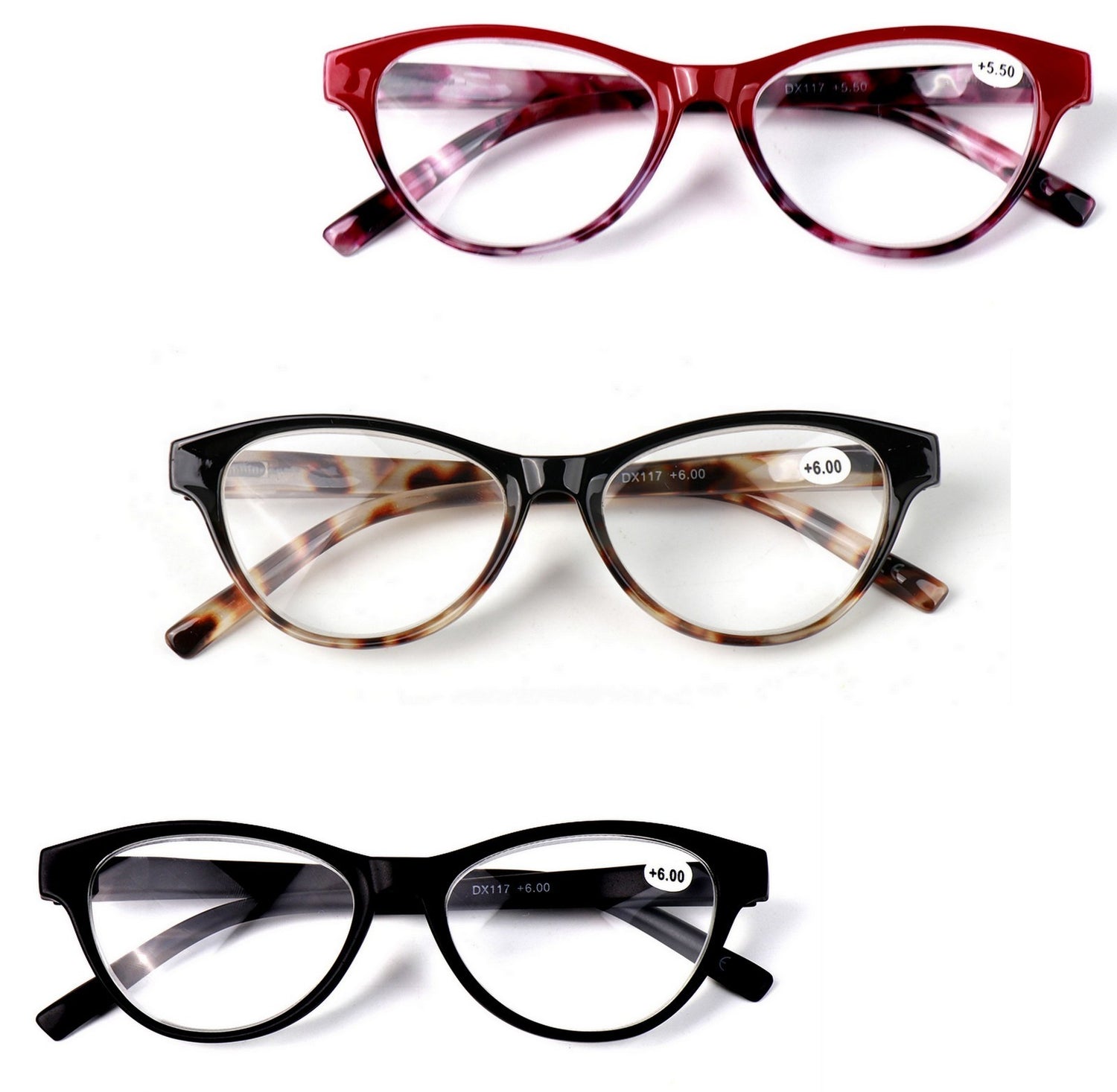 Very High Power Cat Eye Retro Reading Glasses +4.5+5.0+5.5+6.0+6.5+7.0 DX117