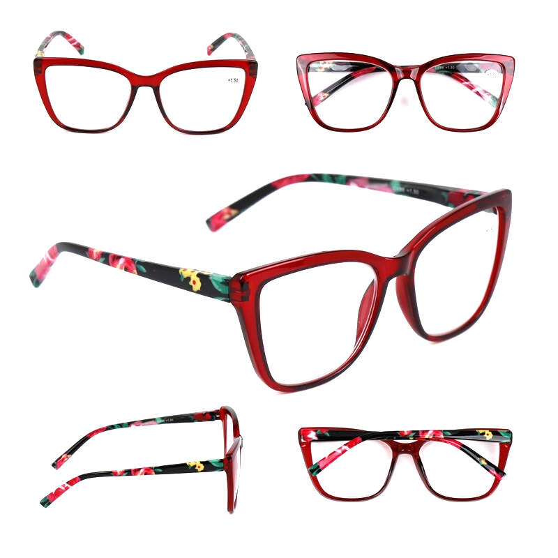 Cat Eye Funky Oversized Reading Glasses Woman with Spring Hinges 16 Colours DX88