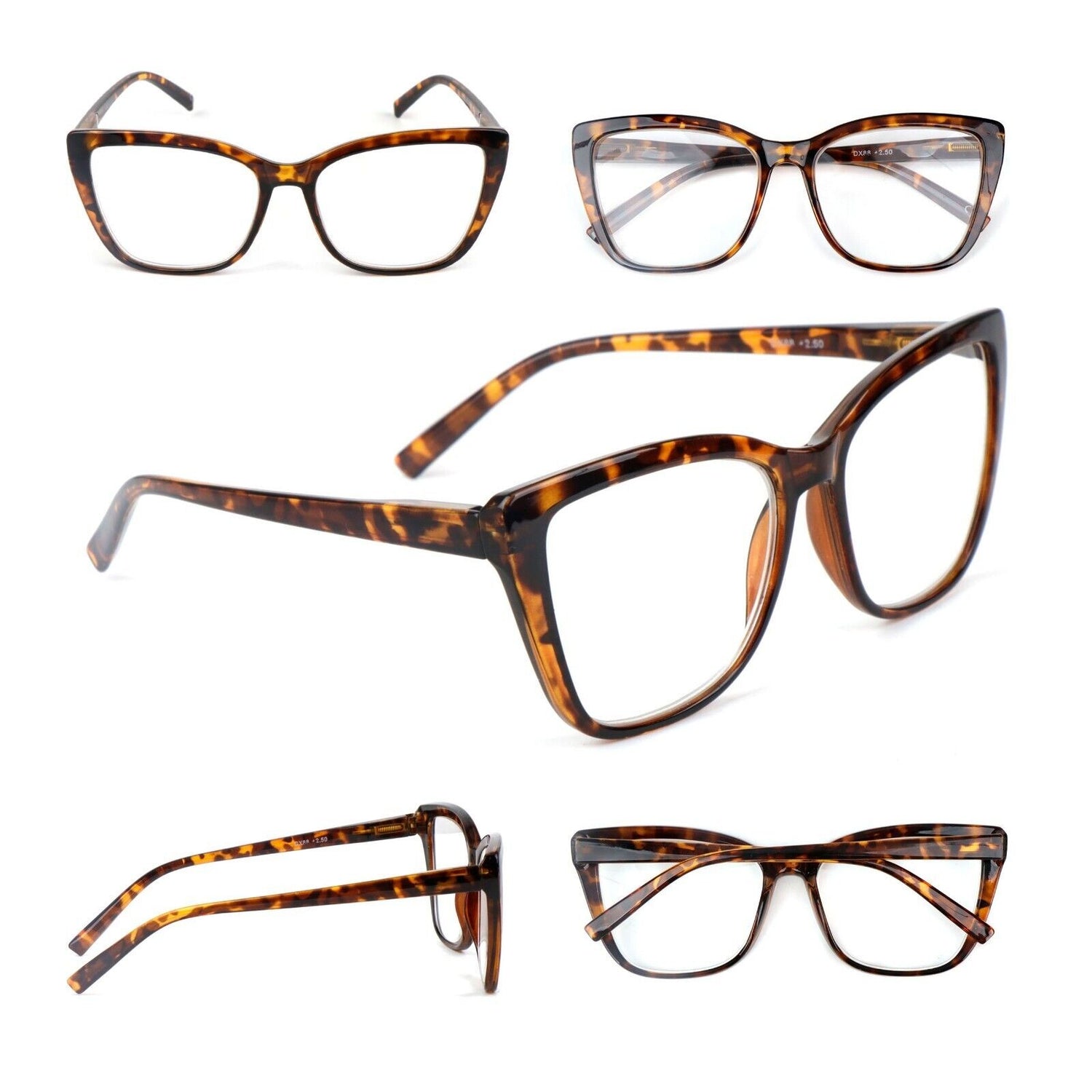 Cat Eye Funky Oversized Reading Glasses Woman with Spring Hinges 16 Colours DX88