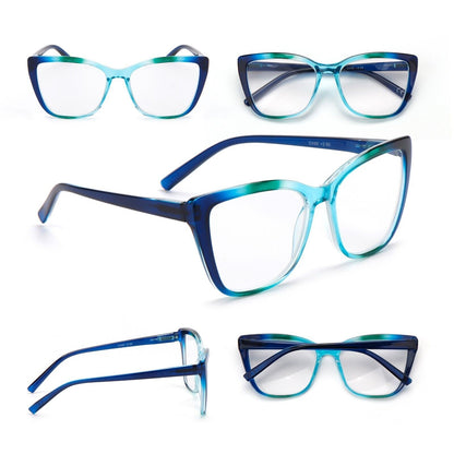 Cat Eye Funky Oversized Reading Glasses Woman with Spring Hinges 16 Colours DX88