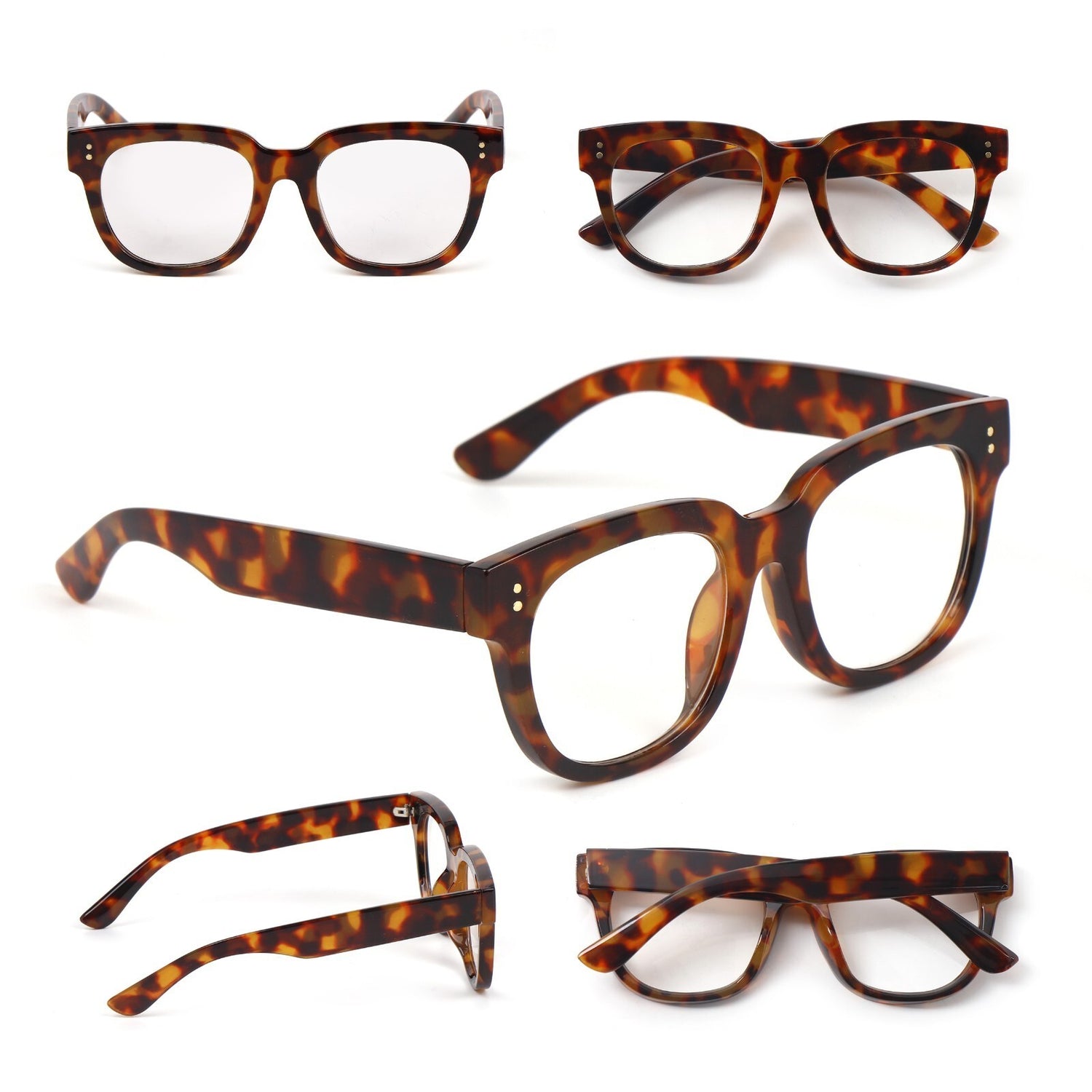 Fashion Oval Reading Glasses Anti Blue Light Retro Unisex Metal Hinges 2128