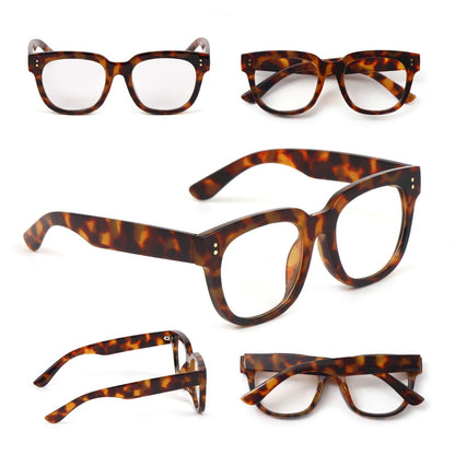 Fashion Oval Reading Glasses Anti Blue Light Retro Unisex Metal Hinges 2128