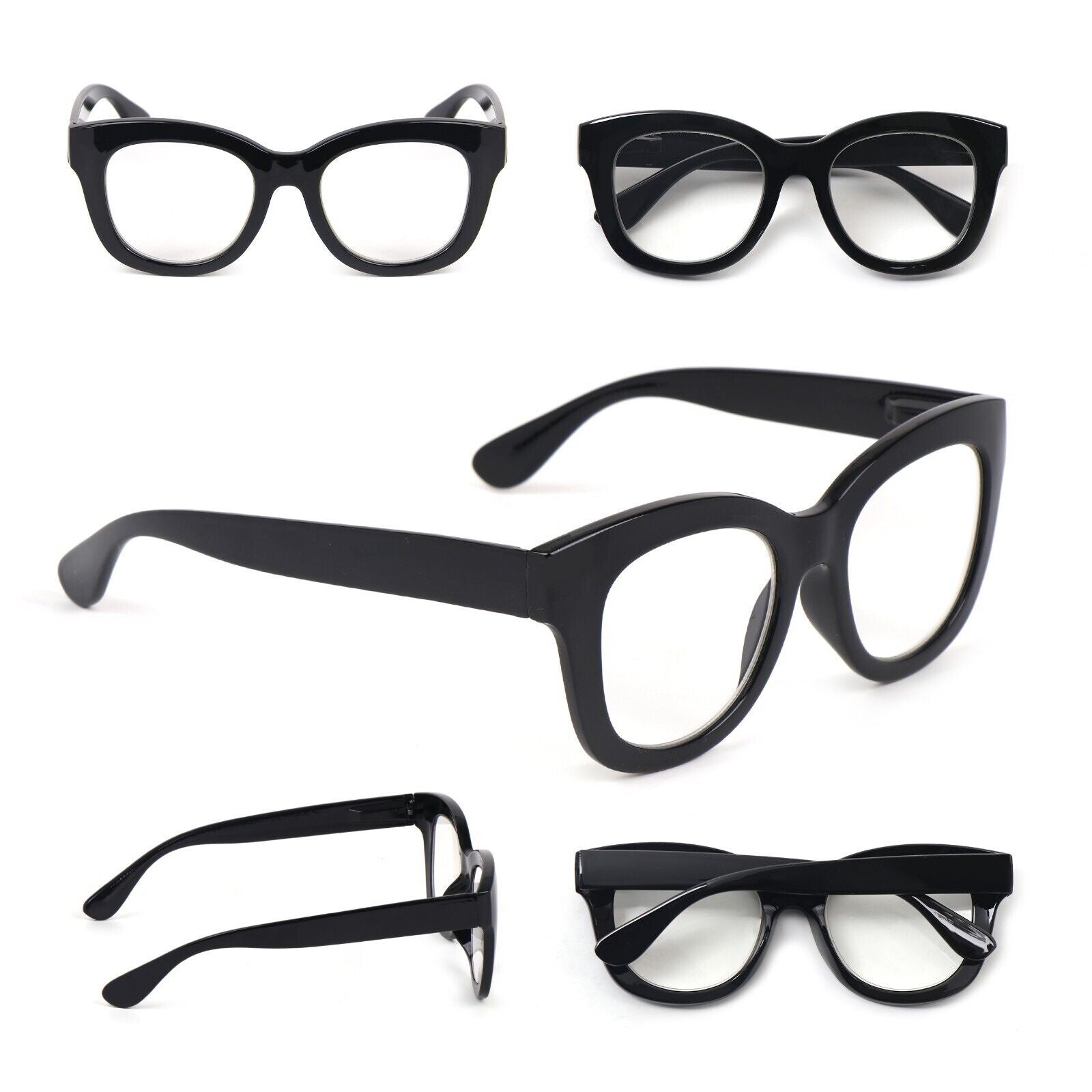 Oval Stylish Broad Framed Retro Reading Glasses Mens Womans Spring Hinges 2534