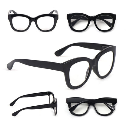 Oval Stylish Broad Framed Retro Reading Glasses Mens Womans Spring Hinges 2534