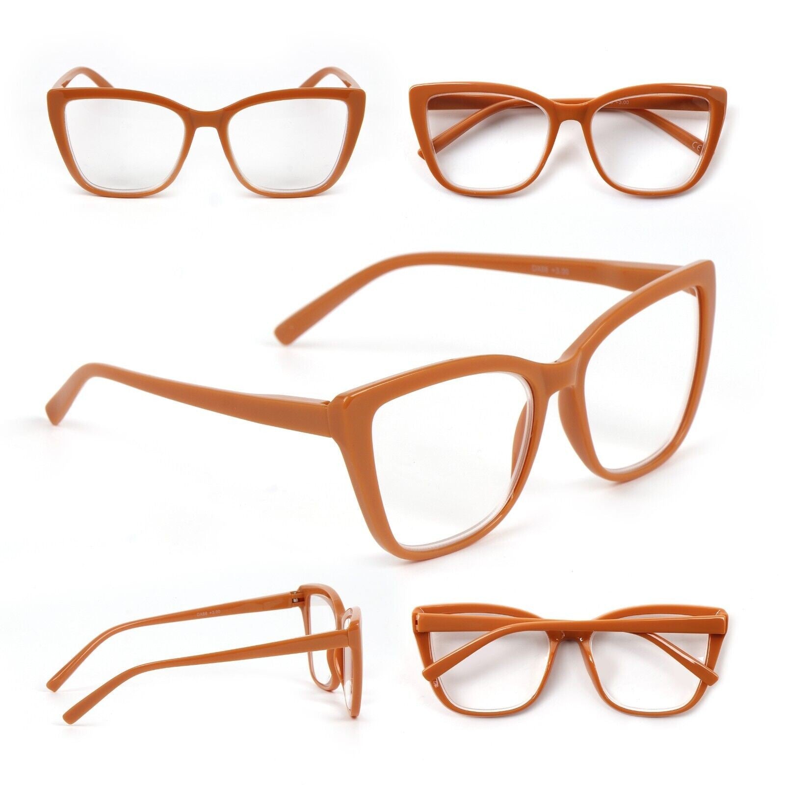 Cat Eye Funky Oversized Reading Glasses Woman with Spring Hinges 16 Colours DX88