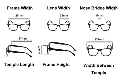 High Power Oval  Retro Reading Glasses Unisex+4.5+5.0+5.5+6.0+6.5+7.0 DX116