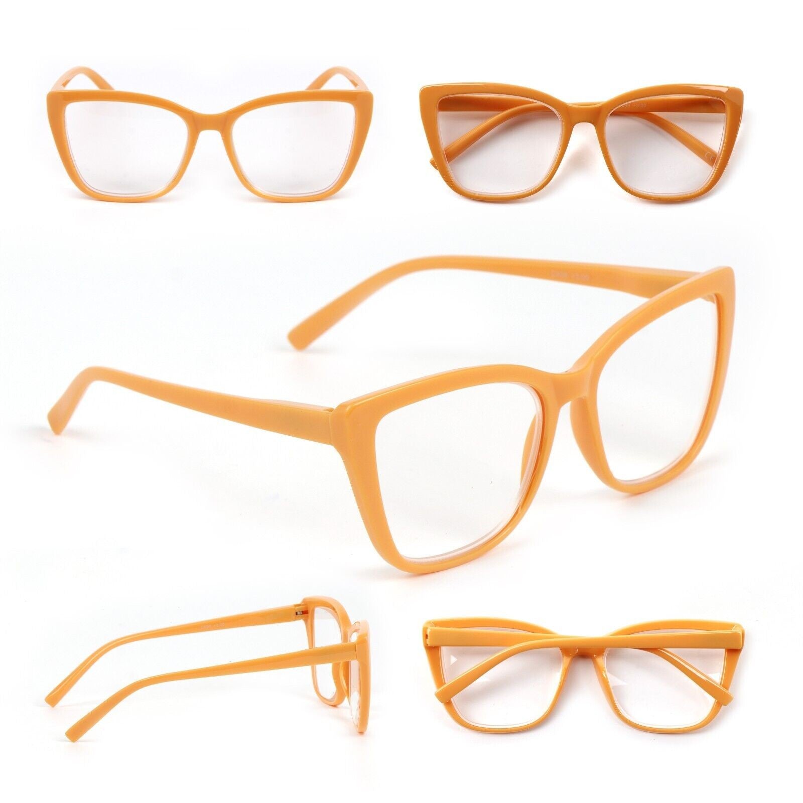 Cat Eye Funky Oversized Reading Glasses Woman with Spring Hinges 16 Colours DX88