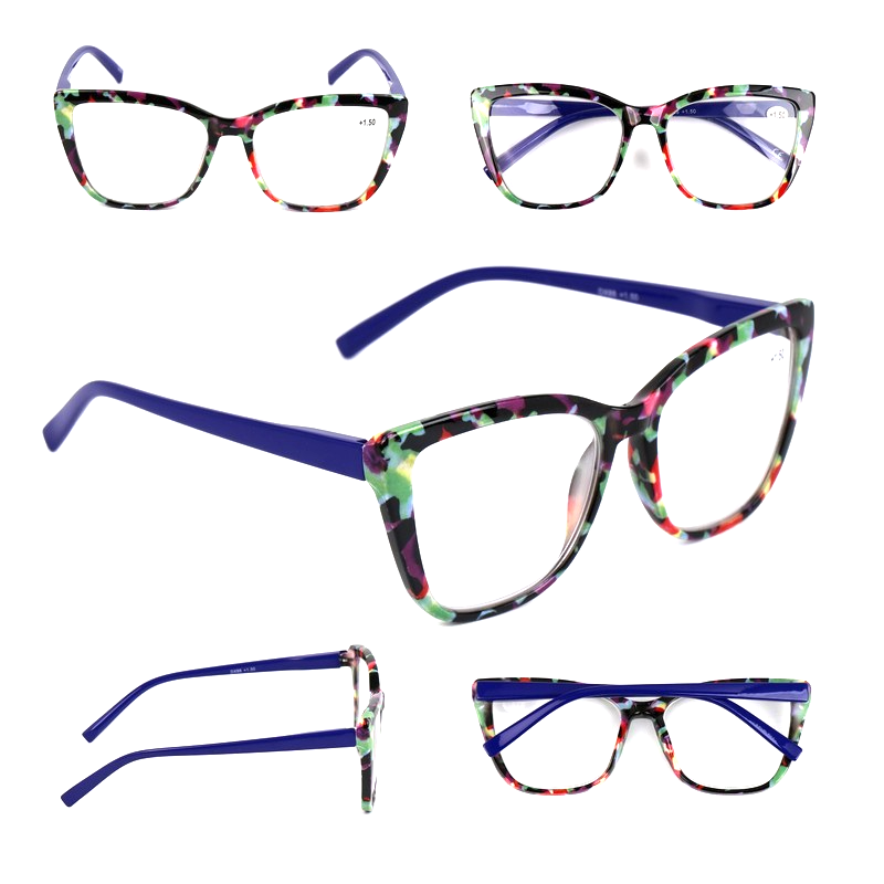 Cat Eye Funky Oversized Reading Glasses Woman with Spring Hinges 16 Colours DX88