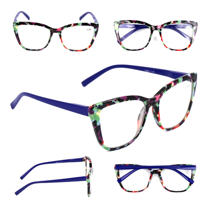 Cat Eye Funky Oversized Reading Glasses Woman with Spring Hinges 16 Colours DX88