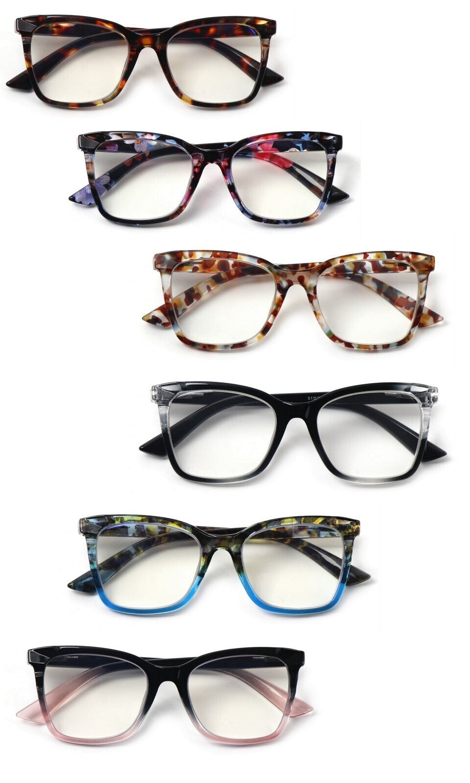 Colourful Oversized Retro Reading Glasses Unisex Spring Hinges 6 Colours 002