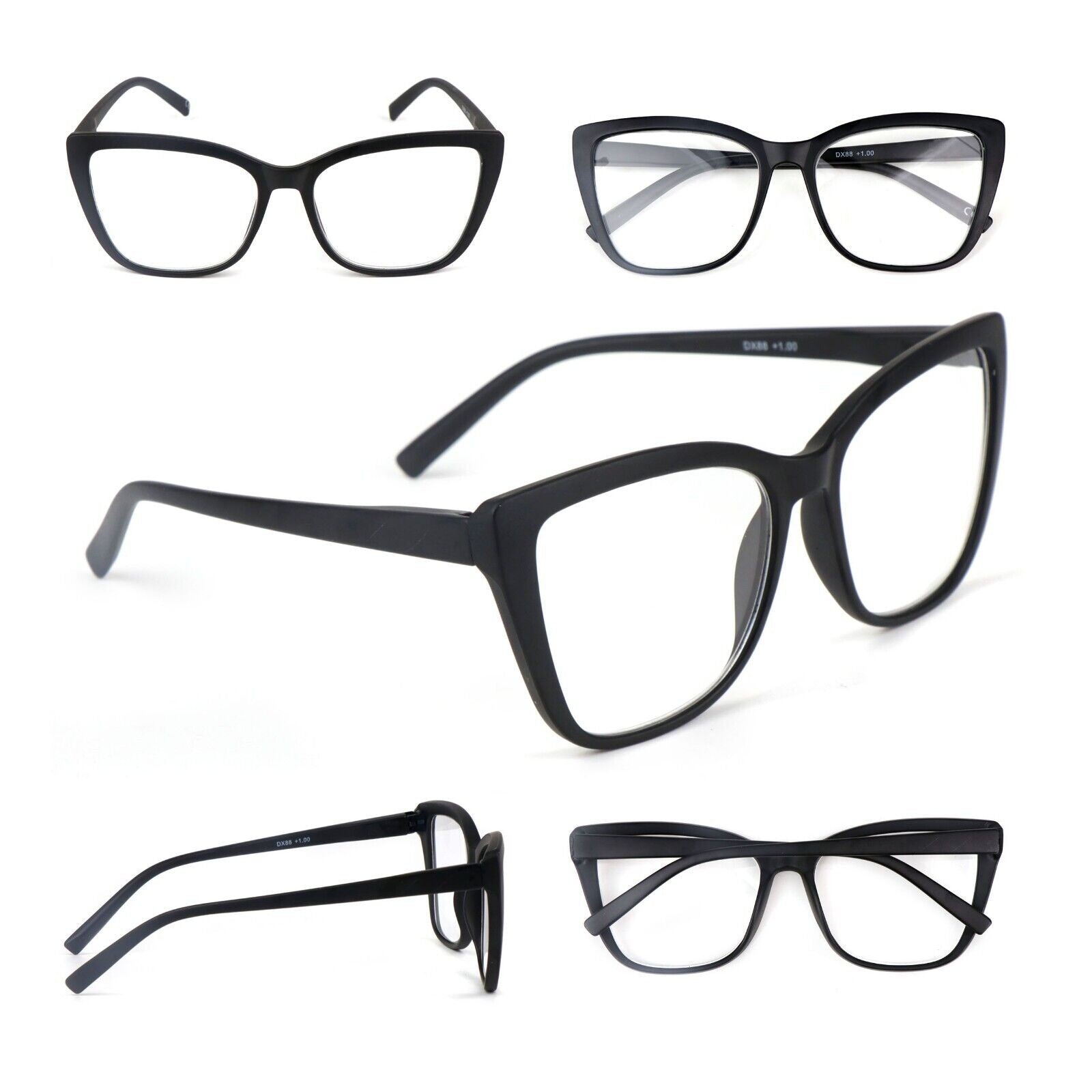 Cat Eye Funky Oversized Reading Glasses Woman with Spring Hinges 16 Colours DX88