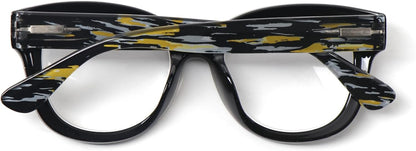 Oversized Retro Reading Glasses handmade Ladies Colourful Spring Hinges 59 x 53mm Large Frame DX99
