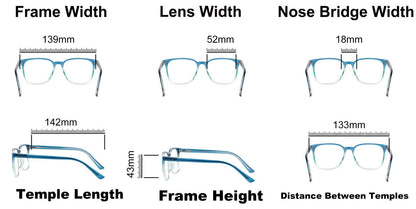 Stylish Retro Unisex Reading Glasses with Stainless Steel Rod Temples &amp; Stainless Steel Spring Hinges DX89