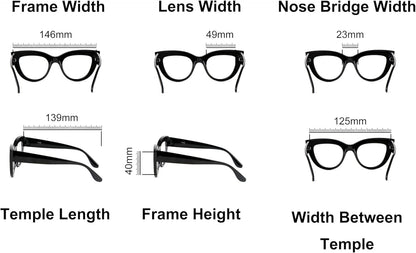 Fads &amp; Fashions Cat Eye Bold Funky Thick Framed Reading Glasses Woman&