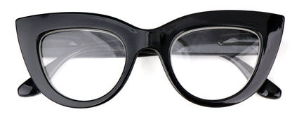 Fads &amp; Fashions Cat Eye Bold Funky Thick Framed Reading Glasses Woman&