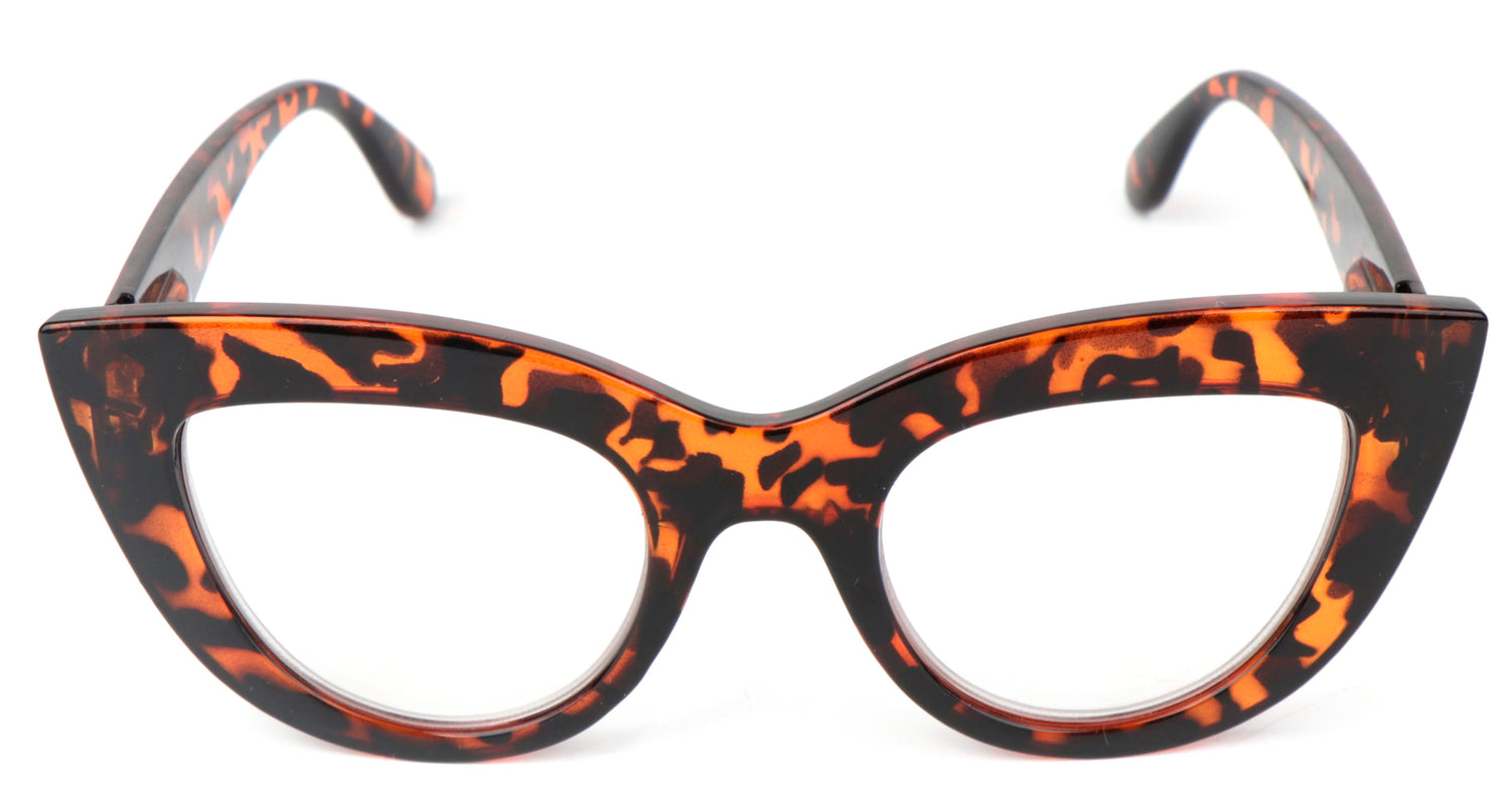 Fads &amp; Fashions Cat Eye Bold Funky Thick Framed Reading Glasses Woman&