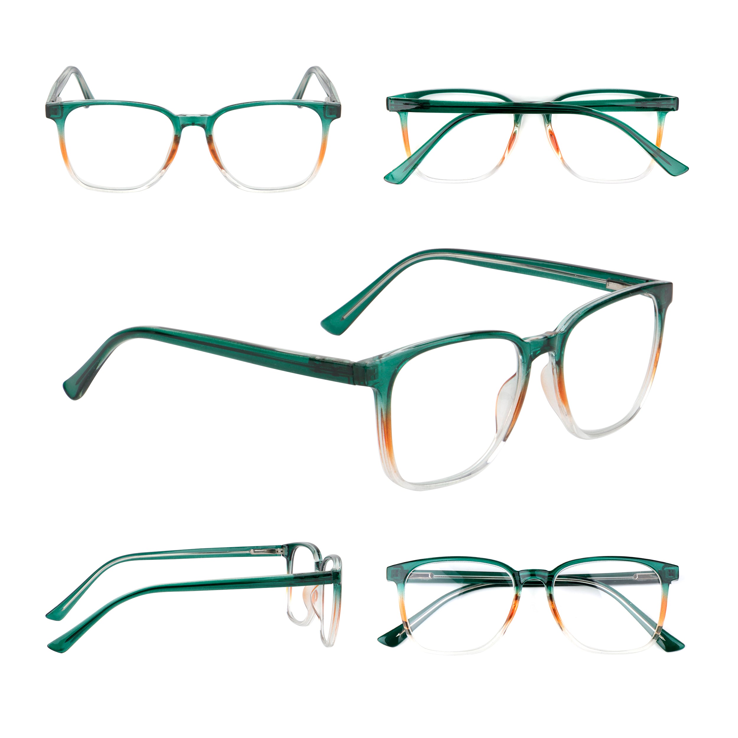 Stylish Retro Unisex Reading Glasses with Stainless Steel Rod Temples &amp; Stainless Steel Spring Hinges DX89