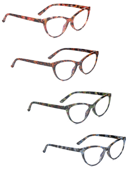 Cat Eye Retro Flower Design Reading Glasses Womans with Spring Hinges DX101