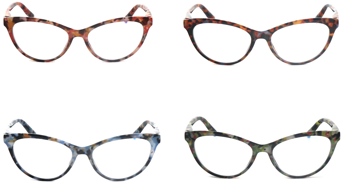 Cat Eye Retro Flower Design Reading Glasses Womans with Spring Hinges DX101