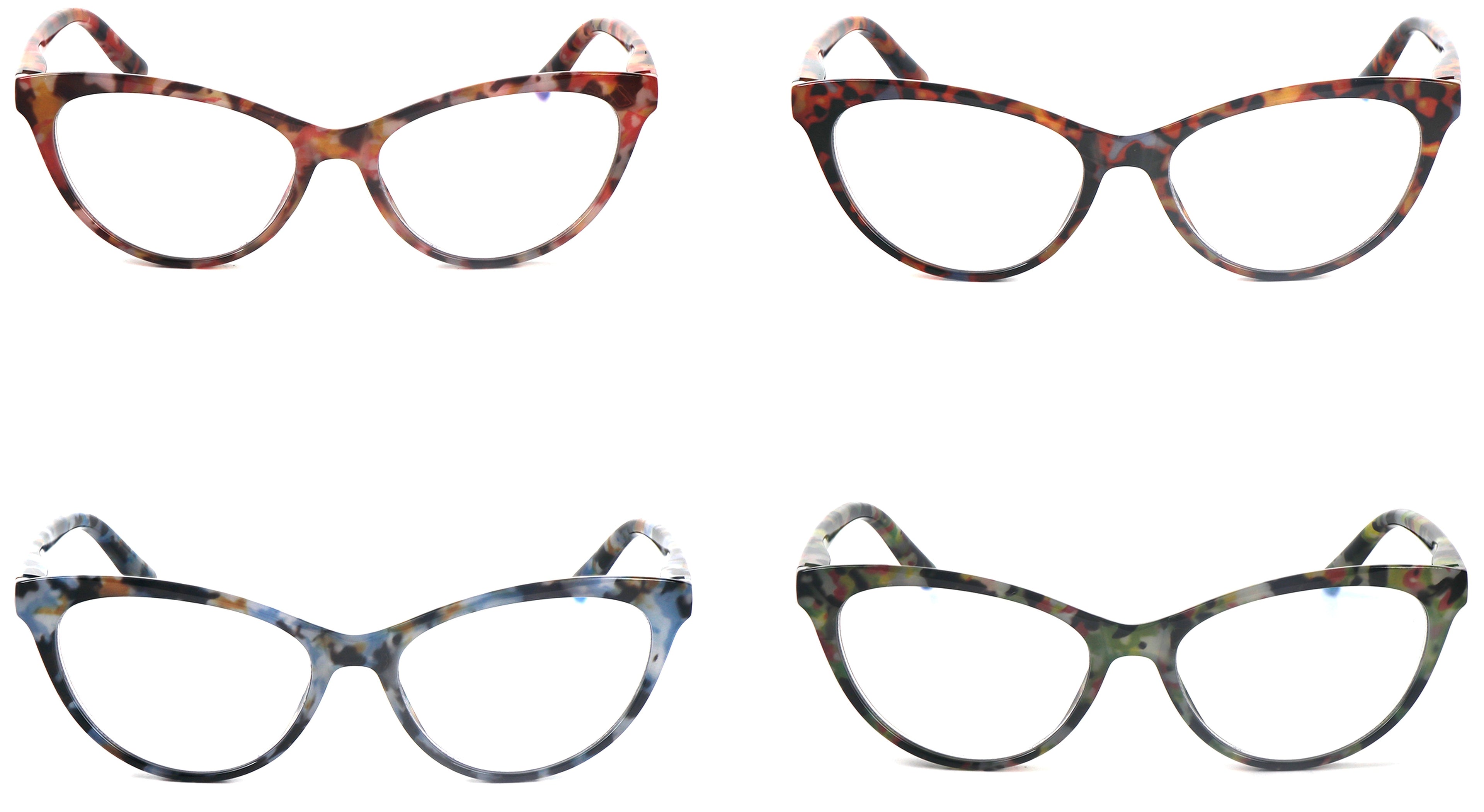 Cat Eye Retro Flower Design Reading Glasses Womans with Spring Hinges DX101