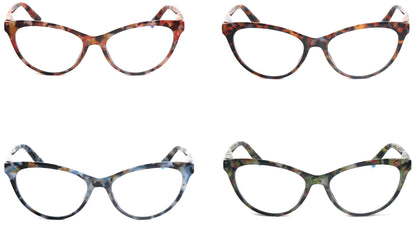 Cat Eye Retro Flower Design Reading Glasses Womans with Spring Hinges DX101